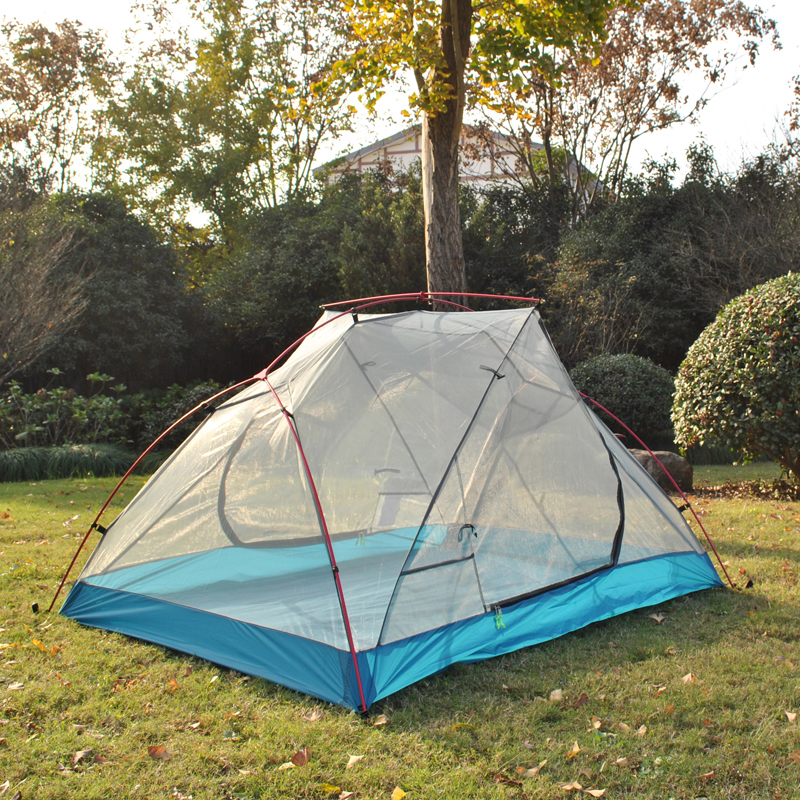 Cheap Goat Tents Ultralight 20D Silicone Coated Cloth 2 Persons Black Huba Tent Aluminum Pole Anti storm Windproof Luxury Outdoor Tourist Hiking   